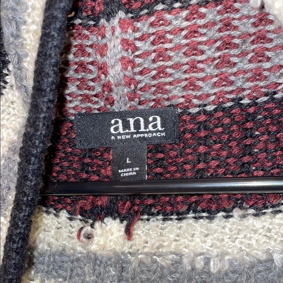 a.n.a Red and Black Shrug Sweater with Asymmetrical Design - Picture 2 of 4